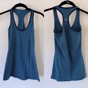 Lululemon blue striped racerback tank top